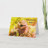 Baby Waxing Bird Art Personalized Birthday Kaart (Voorkant)