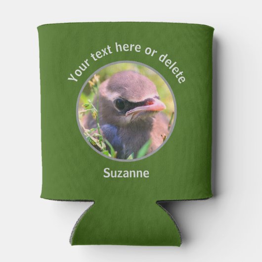 Baby Waxwing Bird gepersonaliseerd Blikjeskoeler (Achterkant)