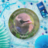 Baby Waxwing Bird gepersonaliseerd verjaardagsfees Papieren Bordje (Feest)