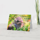 Baby Waxwing Bird Personalized Birthday Kaart (Voorkant)