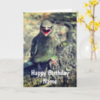 Baby Waxwing Bird Personalized Birthday Kaart