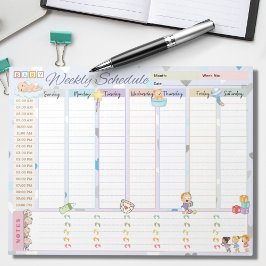 Baby Weekschema Planner Pastel Blue thema Notitieblok