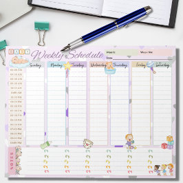 Baby Weekschema Planner Pastel Paarse thema Notitieblok