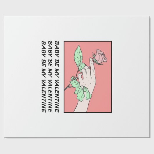 Baby Wees mijn Valentijn Cadeaupapier (Vlak)