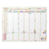 Baby Wekelijks schema Planner Pastel Geel thema Notitieblok (Voorkant)