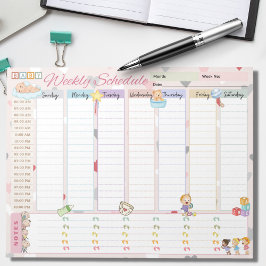 Baby Wekelijks schema Planner Pastel Roze thema Notitieblok