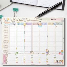 Baby Wekelijkse Schema Planner Pastel Gele Thema Notitieblok