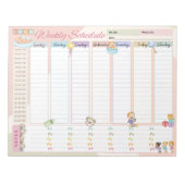 Baby Wekelijkse schema planner veelkleurige thema Notitieblok (Voorkant)