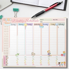 Baby Wekelijkse schema planner veelkleurige thema Notitieblok