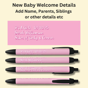 Baby Welcome Pen, namen en details toevoegen Zwarte Inkt Pen