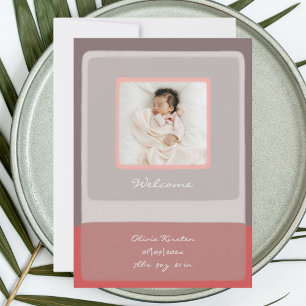 Baby Welkom Dank u pasgeboren Kaart