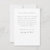 Baby Welkom Dank u pasgeboren Kaart (Achterkant)