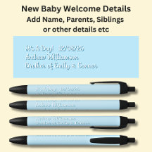 Baby Welkom Pen, Voeg Namen & Details toe