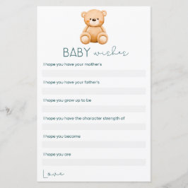 Baby Wensen | Teddy Bear Baby Jongen Douche Spelle