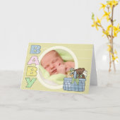 Baby Wenskaart Kaart (Gele Bloem)