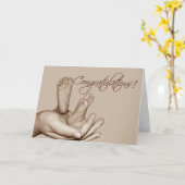 Baby Wenskaart Kaart (Gele Bloem)