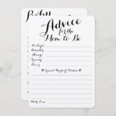 Baby wenst advies en voorspelling van dubbelzijdig informatiekaartje (Voorkant / Achterkant)