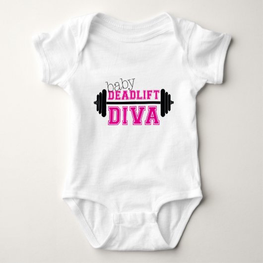 baby werkout, one siee- "Deadlift Diva" Romper (Voorkant)
