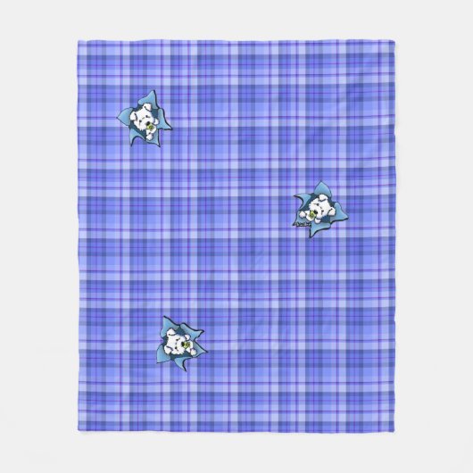 Baby Westie BLAST Plaid Fleece Deken (Voorkant)