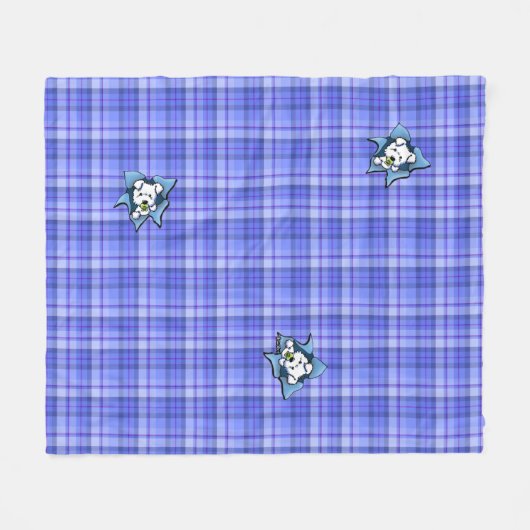 Baby Westie BLAST Plaid Fleece Deken (Voorkant (Horizontaal))