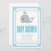 Baby Whale Baby shower Invitation Kaart (Voorkant / Achterkant)