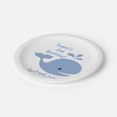 Baby Whale Birthday Papieren Bordje (Gekanteld)