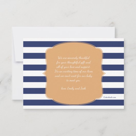 Baby Whale Flat Hartelijk dank Bedankkaart (Achterkant)