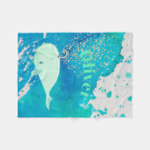 Baby Whale Gold Sparkle Blue Nautical Personal Fleece Deken (Voorkant (Horizontaal))