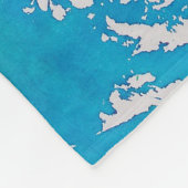 Baby Whale Gold Sparkle Blue Nautical Personal Fleece Deken (Hoek)