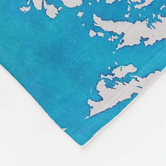 Baby Whale Gold Sparkle Blue Nautical Personal Fleece Deken (Hoek)