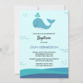 Baby Whale onder het Zee doop uitnodiging (Voorkant)