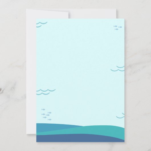 Baby Whale onder het Zee doop uitnodiging (Achterkant)