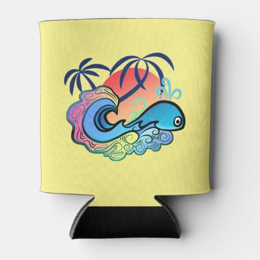 Baby Whale Surfer Blikjeskoeler (Voorkant)