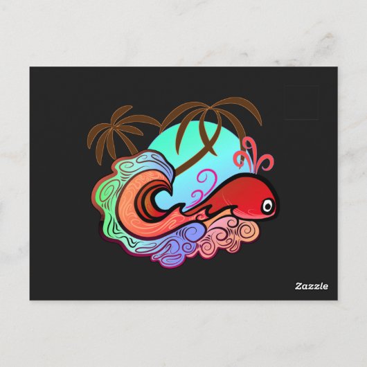 Baby Whale Surfer Briefkaart (Achterkant)