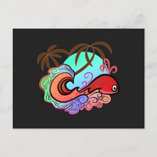 Baby Whale Surfer Briefkaart (Voorkant)