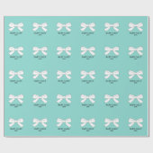 Baby White Bows Sprinkle Shower Party - Persoonlij Cadeaupapier (Vlak)