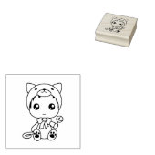 Baby White Cat Kitten Jumpsuit Costume Color Me Rubberstempel (Gestempeld)