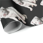 Baby White Pitbull Puppy Cadeaupapier (Rol Hoek)