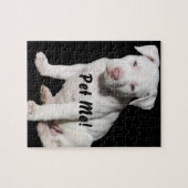 Baby White Pitbull Puppy Legpuzzel (Horizontaal)
