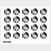 Baby White Pitbull Puppy Ronde Sticker (Vel)