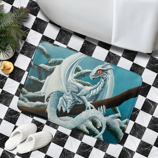 Baby White Winter Dragon Badmat