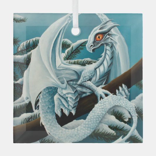 Baby White Winter Dragon Glas Ornament (Voorkant)