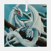 Baby White Winter Dragon Glas Ornament (Achterkant)