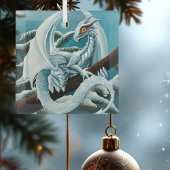 Baby White Winter Dragon Glas Ornament