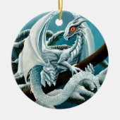 Baby White Winter Dragon Keramisch Ornament (Voorkant)