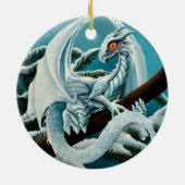 Baby White Winter Dragon Keramisch Ornament (Achterkant)
