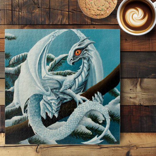 Baby White Winter Dragon Legpuzzel