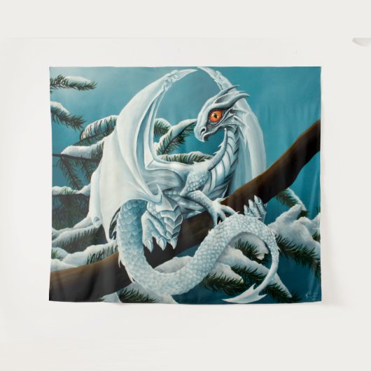 Baby White Winter Dragon Wandkleed (Voorkant (horizontaal))