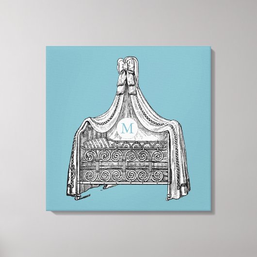 Baby Wieg 1 Monogram 24x24B Canvas Afdrukken (Voorkant)