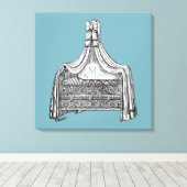 Baby Wieg 1 Monogram 24x24B Canvas Afdrukken (Insitu (Houten vloer))